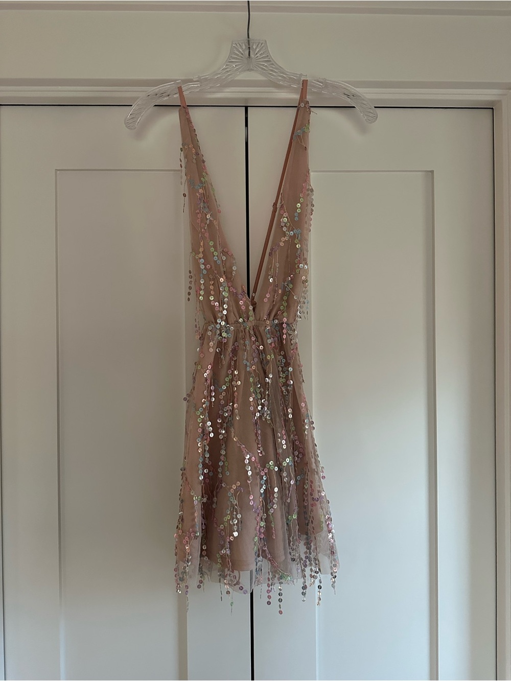 Blush Pink Sequin Mini Dress